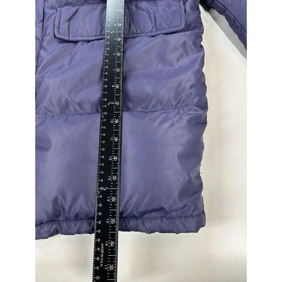 Lands' End Puffer Jacket Adult Medium Goose Down Parka Coat Blue Long - Picture 4 of 7